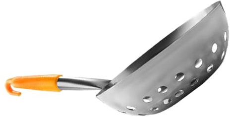 BEBEMOKO Cucharón Colador Inoxidable con Mango Ergonómico y Utensilio para Escurrir Pastas y Verduras Resistente Calor y Lavavajillas Herramienta Práctica para Cocina Color