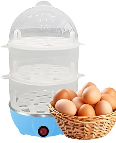 Hervidor de Huevos Rápido - Vaporera Eléctrica De Huevos De 3 Niveles | Máquina de Cocinar al Vapor Multiusos para Cocina