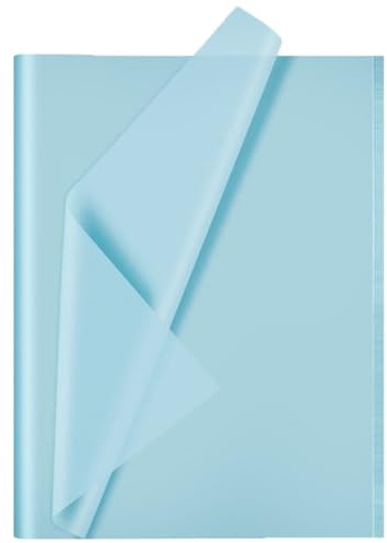 18 fogli di carta velina, 50 x 70 cm, blu, bouquet, carta glitterata, fogli di carta velina, per confezioni regalo, per pompon e fiori di carta (18)