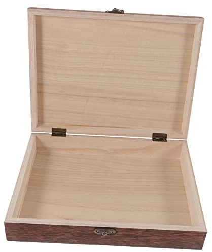 BIUDECO Caja de Madera Retro con Cerradura Estuche Práctico para Almacenamiento y Organización Diseño para Hogar Oficina y Cocina Tapa Abatible y Ecológica
