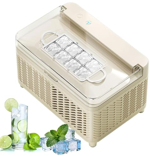 120W bärbar ismaskin för bänkskiva, liten isbitsmaskin för stationärt bruk, 12V/AC dubbel effekt, 8 isbitar på 15-20 minuter, lätt att rengöra, för hem, kontor, camping, bil