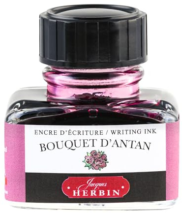 Jacques Herbin 13064T - A 30 ml Bottle of Ink for Fountain pens and Roller pens, Bouquet d'antan/Bouquet of Yesteryear - Made in France - Calligraphy