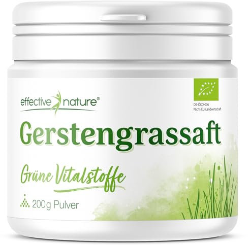 Gerstengrassaft Pulver Bio - 200 g - Rohkost - Reich an Eisen, Zink und Folsäure - Grassaftpulver in hochwertige Bio-Qualität aus den USA - Ohne unerwünschte Zusatzstoffe