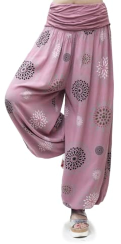Gloop Pantalons décontractés XXL Sarouel légers pour Femmes Pantalons décontractés Pantalons d'été avec Beaucoup de Motifs 13024