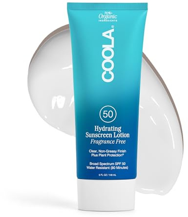 COOLA Organic Sunscreen SPF 50 Sunblock Body Lotion, Dermatologist Tested Skin Care for Daily Protection, Vegan and Gluten Free, Fragrance Free, 5 Fl Oz
