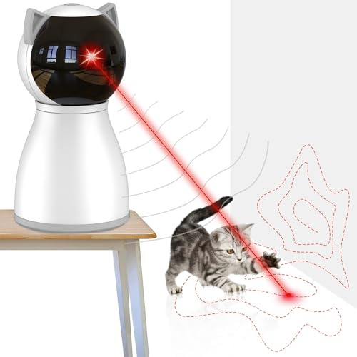YVE LIFE Cat Laser Toy Automatic for Indoor Cats, Motion Activated Interactive Cat Toys for Kitten/Dogs,USB Rechargeable,Fast and Slow Circling Pattern,Automatic On/Off and Silent