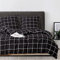 Boqingzhu Parure de lit 1 personne en microfibre avec housse de couette et taie d'oreiller 80 x 80 cm à carreaux Noir/blanc