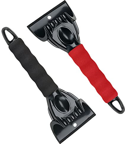 DOLILO 2PCS Car Ice Scraper, Ice Scraper for Car Windscreen, The Foam Grip is Comfortable and Does Not Hurt Your Hands or the Car Paint, Sturdy and Durable, Suitable for Car Windshields and Windows