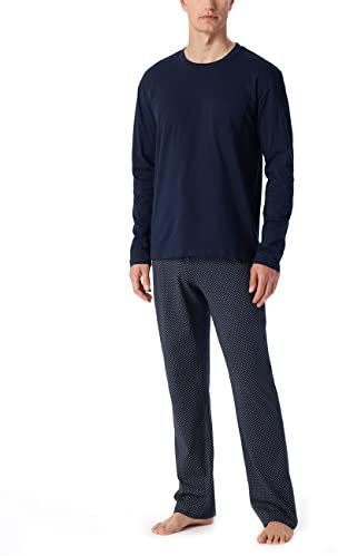 Schiesser Herren Schlafanzug lang - Nightwear Set, Blau_159633, 54