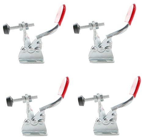 4Set Antislip Horizontal Quick Release Clamp 60lbs Holding 201A Capacity for Suitable for Toolbox, Door, Box, Trunk, Tractor Cover, Smoke Cover, Woodworking Fixture and Quick Release Pull Lock.