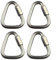 Lot de 4 chaînes à maillons triangulaires de 5 mm en acier inoxydable pour escalade, mousqueton d'escalade à connexion rapide, mousqueton à ressort, boucle de porte à vis