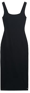 Superdry Damen Midi Kleid, Schwarz, 36