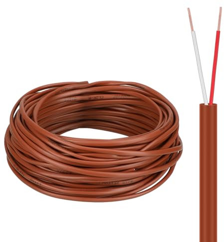 Buryeah Thermostat Wire Bell Wire Solid Copper Cable 18 Gauge ETL Electrical Wire, Power Circuit Cable Moisture, Heat and UV Resistant for Low Voltage Applications Use (18/2,25 ft)