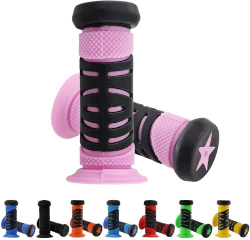 TOKSEO Par de puños de Bicicleta para niños, Seguridad Mediante protección contra Impactos, puños de Bicicleta de 22 mm de Calibre, 95 mm de Longitud, puños de Goma para Manillar de Bicicleta, niños