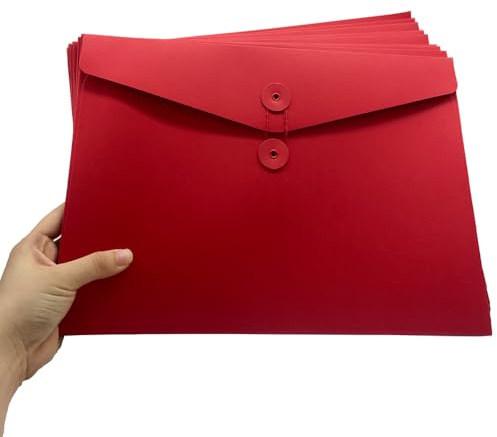 Lot de 10 porte-documents en carton et papier kraft Format A5 Pochette Document en Papier Kraft Sac Enveloppe de Fichiers Epais Portable Chemises Stockage File Folder Papier pour bureau scolaire