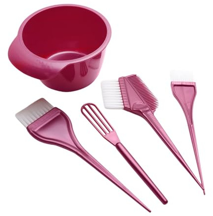 perfk 5 Pezzi Ciotola di Colore Spazzole Strumento Ciotola di Miscelazione Kit Parrucchiere Tintura per Capelli