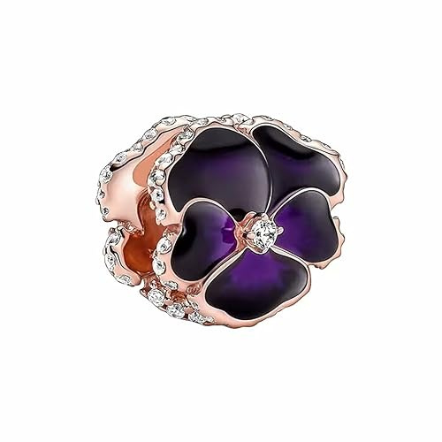 MariaFonte Charm Compatible Todas las Marcas Pensamiento Rosa Azul Amor Cumpleaños Viajes Portafelicidad Colgantes Plata 925 Originales Amistad Mamá Perla Corazón Familia Navidad