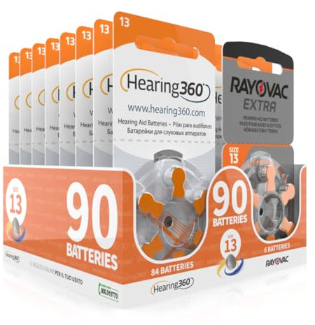 Hearing360 Batterie per apparecchi acustici Rayovac Extra e Hearing360 misura 13 arancioni (15 blister arancioni)