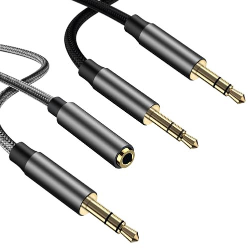 Evavii Aux Kabel, Audio Kabel 3,5mm Klinkenkabel 1m & 5m Klinke Verlängerung, Stereo Klinke Audio Verlängerungskabel Nylon Geflochtenes Hochwertige Für KopfhöRer, Auto, Smartphones, Pc, Stereoanlagen