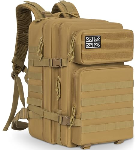 OUUTMEE Military Tactical Backpack(25L/35L/45L/50L), MOLLE Rucksack for Men & Women, Army Assult Camouflage Hunting Daypack 3 Day Bug Out Bag Laptop Bag for Hiking, Travel,Camping & Outdoor Adventures
