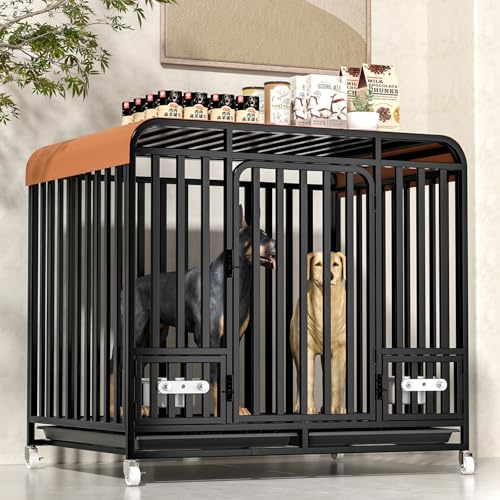 Indoor Metal Dog Crate Complete with Tray for Small, Medium and Large Dog Breeds (XL)