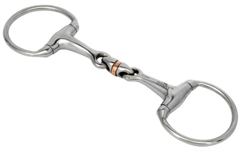Start Mors d'olive anatomique entièrement cassé – simplement cassé, avec pièce en cuivre – Argent allemand, bride stable, adaptée aux chevaux (11,5)