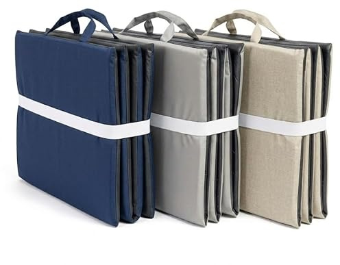 SET 2 PEZZI Materassino Prendisole Pieghevole Cuscino Imbottito per Sdraio Poltrona Relax Lettino Spiaggia Trasportabile Salvaspazio Resistente Acqua Sabbia Misura 58x190 cm Mod. Fisar Colore Beige