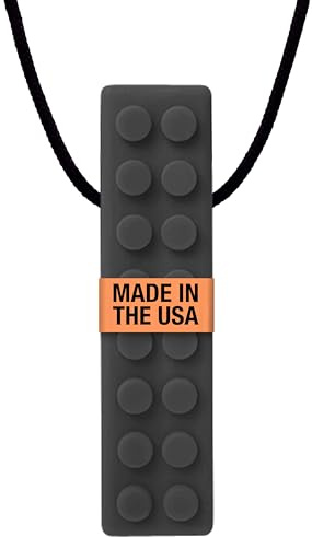 ARK Brick Stick Textured Chew Necklace, XT, Firm, Black | Chew for Sensory Kids and Adults, Oral Fidget for Autism, ADHD, SPD, Anxiety, Medical-Grade