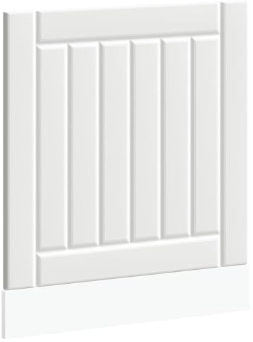 QJBSAVVA Pannello per lavastoviglie Lucca bianco, frontale in legno per lavastoviglie da incasso, pannello frontale della cucina, 60 x 1,5 x 67 cm, design da cucina senza tempo