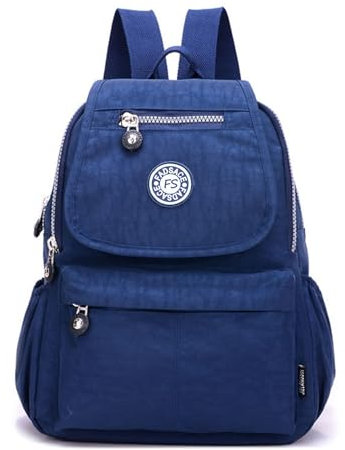 Rucksack Damen Cityrucksack Nylon Leichtes Wasserdicht Rucksäcke Daypacks Packback Damen Rucksackhandtaschen Für Lässig Travel Wandern Arbeit Camping Radfahren (Blau)