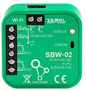 SUPLA WiFi Empfänger Mit 2 Kanälen SBW-02 Zur Torsteuerung Fernsteuerung Fernsteuerung mit App Kunststoff Metall