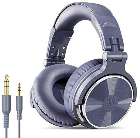 OneOdio - Auriculares cerrados, de DJ, para control y mezcla, de piel protegida, aislamiento acústico, movimiento giratorio de 90°, estéreo, portátiles, para cubrir las orejas