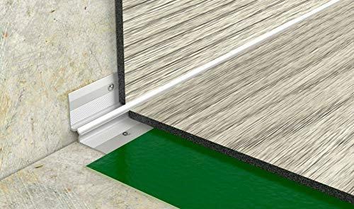 250 cm (6.56 ft) Aluminum LVT Stair Nosing Inner Corner Vinyl Flooring Stair Edge Profile Trim TMW Profiles (Silver W5mm)