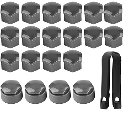 Car Wheel Lug Bolt Nut Covers Caps, Akozon 20st 17mm Universal bilhjulsmutter Lug Hub Skruv Fälgskydd Stöldskyddslock(grå)