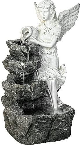 STILISTA Gartenbrunnen Engel 49 x 35 x 32 cm, mit LED Beleuchtung, inklusive Pumpe