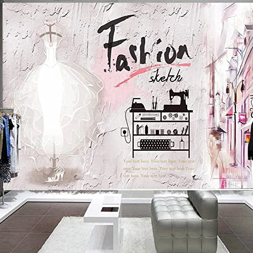 Wedding Dress Wall Mural Sewing Machine Large Photo Wallpaper Modern Art Poster Paper Removable for Living Room Bedroom Nursery Décor 400x280cm