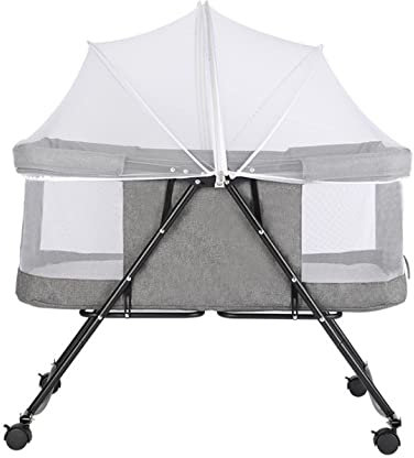 Berceau Bébé Pliable Berceau Portable de Voyage avec Capot Moustiquaire et Sac de Transport,3 en 1, Position réglable en Hauteur +avec Matelas et moustiquaire