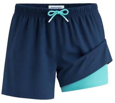 maamgic Boys Swimming Shorts for 2T-16 Years Stretchy Quick Dry Boys Swim Trunks Anti Chafe Boxer Brief Swimsuits with Pockets