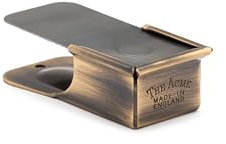 ACME Clicker No. 470 mit Lederband | Klicker für Hundetraining | Auch für Kommunikation mit Delfinen geeignet (Antique Brass)