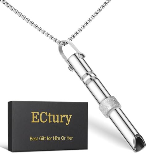 ECtury Breathing Necklace, Anxiety Necklace, Breathlace Necklace for Anxiety Rescue Remedy, Gadgets for Men, Secret Santa Gifts for Women, Gifts for Her Him (Silver)