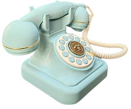 Audio Libro degli Ospiti Matrimonio Telefono Registratore di messaggi Telefono Telefono da tavolo decorativo vecchio stile dal design retrò per, Blu