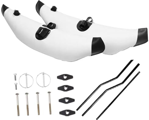 F Fityle 2Pcs Kayak Stabilizer Kayak Stabilizing Float Portable Float Barrel Kayak Balance Float with Arms Rod for Fishing, Paddling, white