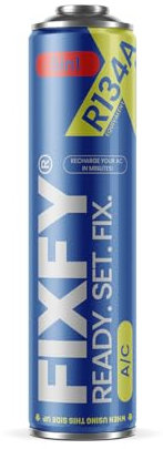 FIXFY 5 in 1 - Ricambio refrigerante R134a con olio, essiccatore, sigillante, gas e colorante UV - 1 barattolo da 500 ml, per il condizionatore d'aria in veicoli dal 1995 al 2016