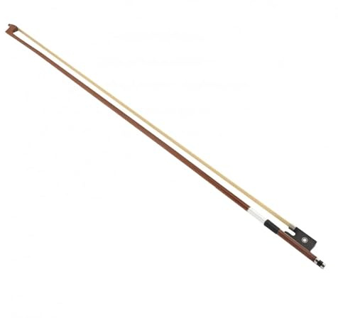 Arco per violino da esibizione Arco per violino 4/4 in ebano con crine di cavallo bianco ponte in acero e sordina in gomma custodia rigida violino di dimensioni standard