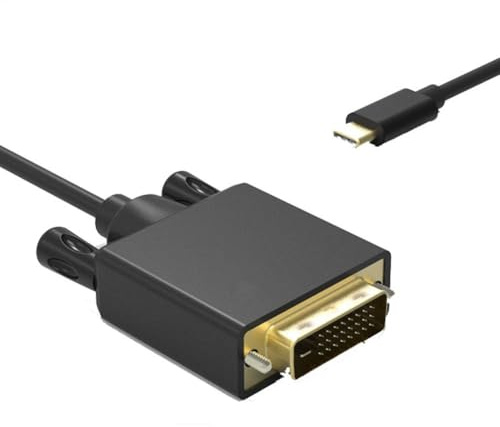 Genérico DVI till -kabel - 1080p bärbar adapter | 1,8 m höghastighets 10 Gbit/s omvandlare | Kompatibel med Linux, Chrome OS, XPS, Galaxy