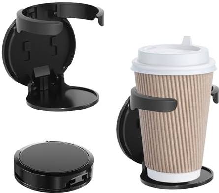 virkwuy 2 Piezas Portavasos Plegables Ajustables, Soportes para Bebidas Plegables para Coche, Soporte Plegable para Vasos de Agua, Portavasos Plegable para Sujetar Vasos de Agua y Botellas de Bebidas