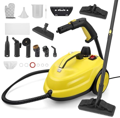 Limpiador de Vapor Portátil 2000W – 5 Bar de Presión, Vapor a 160°C, Depósito 2L, Limpiador Multifunción con Accesorios – Sin Químicos para Baldosas, Juntas, Cocina, Coche