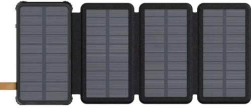 Solar Power Bank 20000 mAh con 4 pannelli solari - Caricatore portatile impermeabile IP65 - Ricarica rapida USB e USB-C - Powerbank per iPhone, Samsung - Camping, Outdoor, Emergenze - QuickPrep