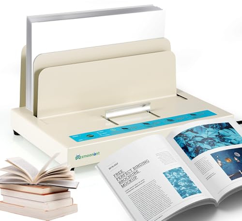 Mxmoonant Relieuse thermique, max. 500 feuilles, boîtier en métal laqué | 3 réglages de temps pour une longueur de reliure de 315 mm, documents A5/A4, rapports, scripts