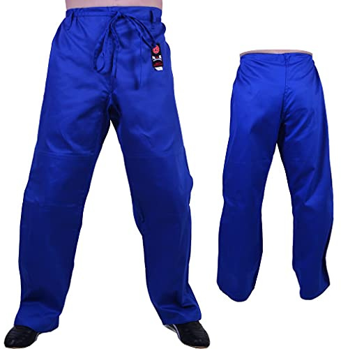 MAR | Martial Arts Judo Trousers, Blue Judo Uniform | Men & Women; Kids & Adult Sizes | Judo Suit - Bottoms; Judo Gi Adult, Judo Suits for Kids, BJJ, Aikido Suit (A2)